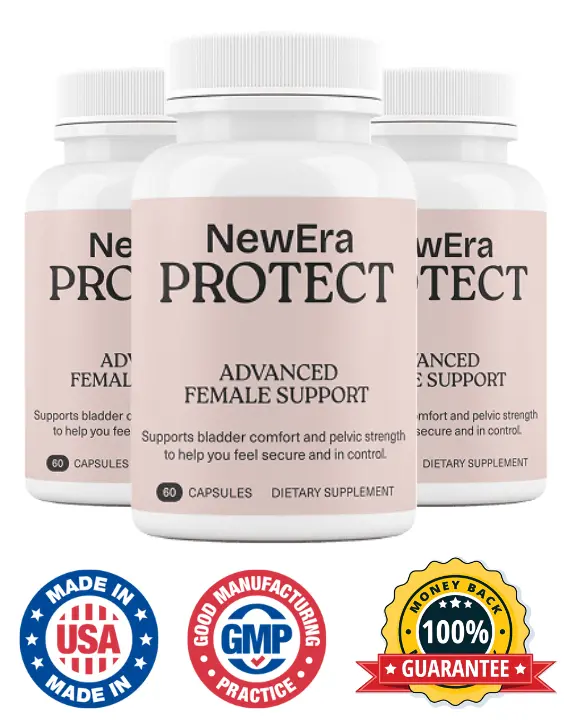 NewEra Protect supplement bottle for bladder and pelvic support